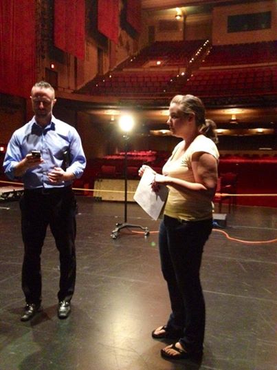 Photo: Creative juices flowing!  Artistic Director RC Haus and Production Manager Laura Zingle's first walk-thru at the Balboa Theatre - San Diego for LUV Madonna.